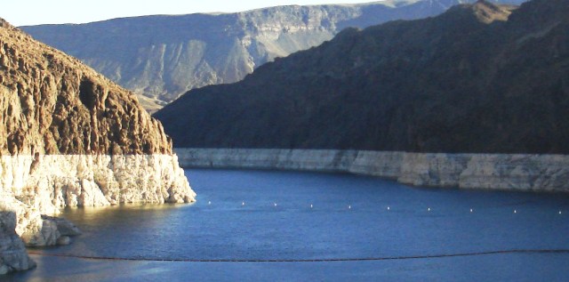 Lake Mead - the biggest water reservoir in the South West (USA). Changing rainfall patterns, climate variability, high levels of evaporation, reduced snow melt runoff, and current water use patterns are putting pressure on water management resources at Lake Mead as the population depending on it for water and the Hoover Dam for electricity continues to grow.  (Photo: Å. Bjørke)